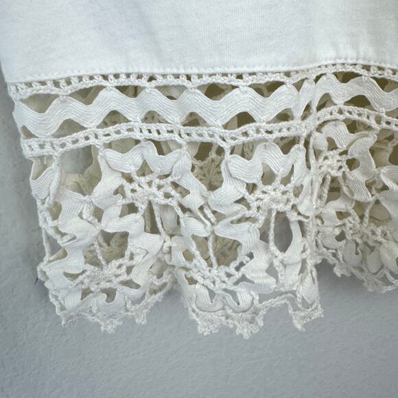 Anthropologie Womens Arabella Eyelet Top Size XL 100% Cotton Floral Lace White - Picture 5 of 8